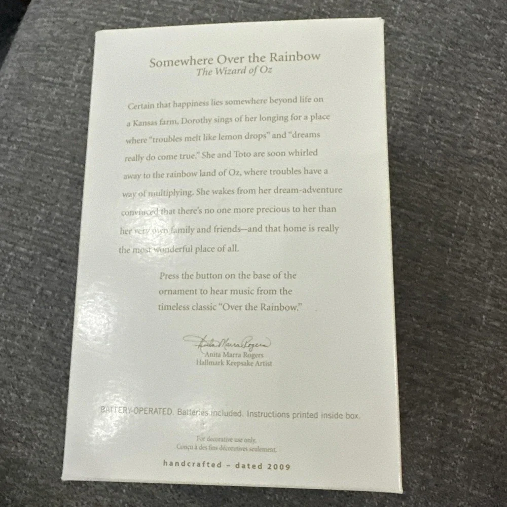 Hallmark Keepsake Ornament 2009 Somewhere Over The Rainbow. 70th Anniversary